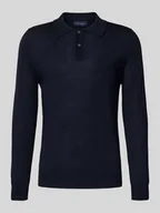 Swetry męskie - Sweter z dzianiny z kołnierzykiem polo - miniaturka - grafika 1