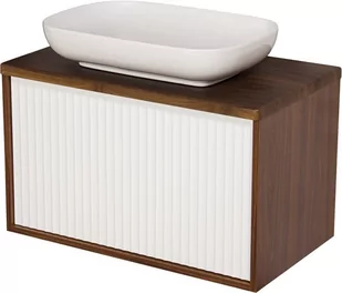 Szafka łazienkowa wisząca z umywalką dąb wenge/biały mat 80 cm Venus Gante - Szafki łazienkowe - miniaturka - grafika 1