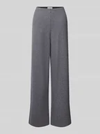 Spodnie damskie - Spodnie szerokie z mieszanki bawełny - miniaturka - grafika 1