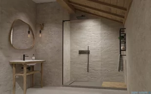 Radaway Modo SL Black II kabina Walk-in 70x200 lewa czarny mat/szkło przejrzyste 10319074-54-01L - Kabiny prysznicowe - miniaturka - grafika 3