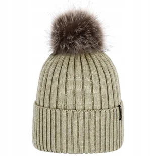 Czapka damska VIKING Hana Pompon Life Style beżowa one size - Czapki damskie - miniaturka - grafika 1