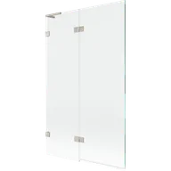 Parawany nawannowe - Mexen Lunar L parawan nawannowy 2-skrzydłowy lewy 110 x 150 cm, transparent, nikiel szczotkowany - 897L-110-100-97-00-L - miniaturka - grafika 1