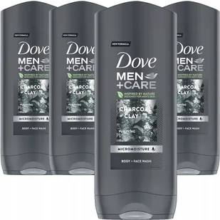 Dove Men Żel Pod Prysznic Charcoal Clay 400ml x 4 - Żele pod prysznic dla mężczyzn - miniaturka - grafika 1