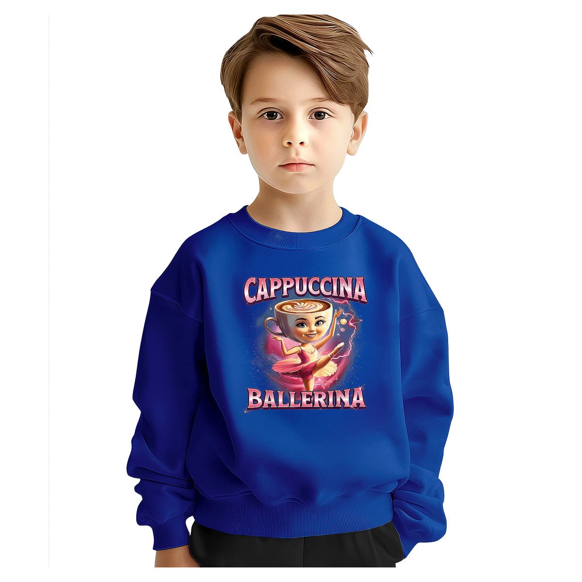 BLUZA DZIECIĘCA BRAINROT CAPPUCCINA BALLERINA 122-128 DLA DZIEWCZYNKI