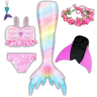 Ogon Syreny Syreni Strój Kąpielowy Syrenka Kostium Syrena Monopłetwa 6W1 128 / 134 Cm (Z Metki 130) - Moda i Uroda OUTLET - miniaturka - grafika 1