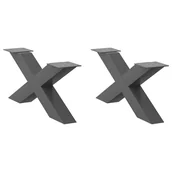 Zawiasy, okucia i inne akcesoria - Nogi do stolika kawowego w kształcie litery X 2 szt. Antracyt 70x(30-31) cm Stal vidaXL - miniaturka - grafika 1