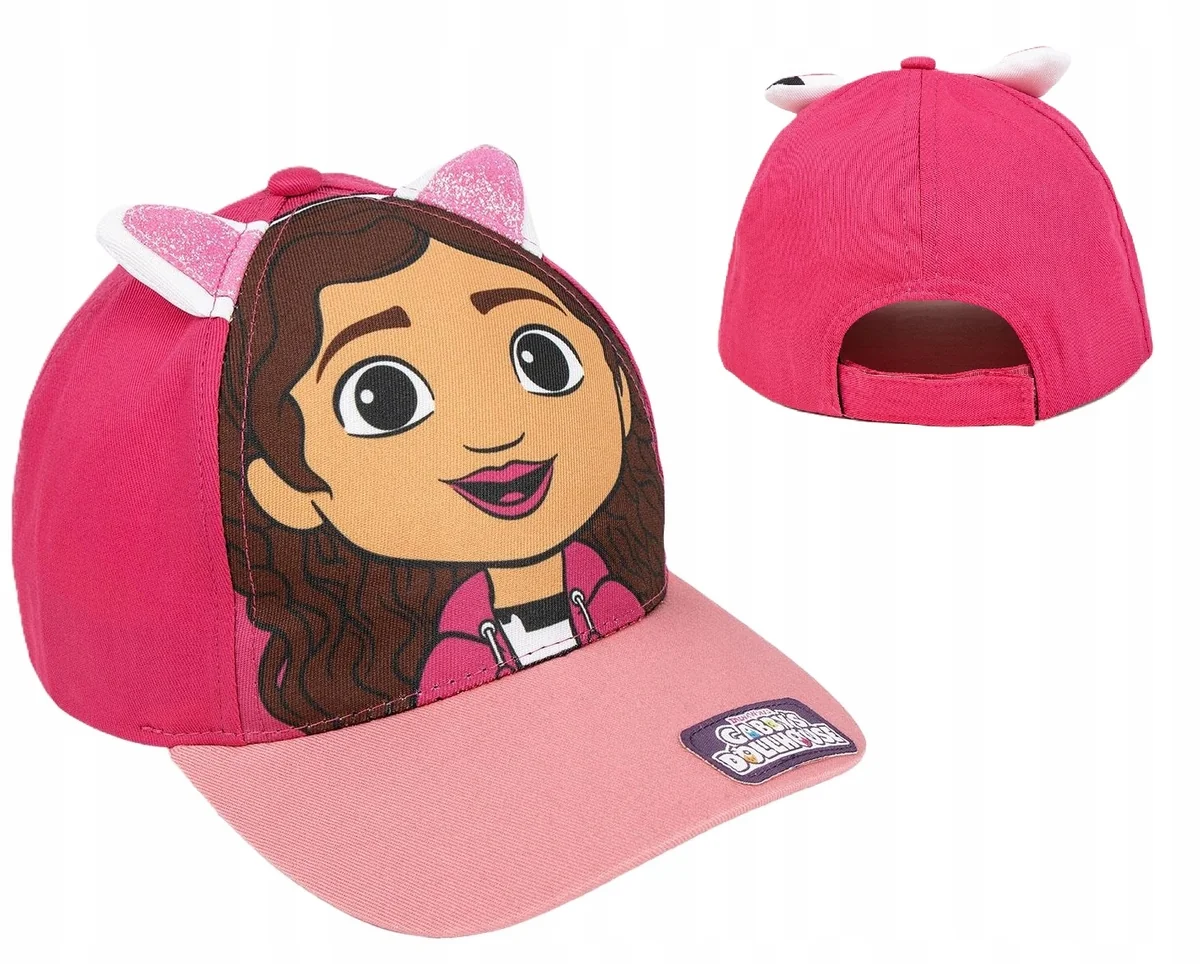 Czapka z Daszkiem Różowa Gabby's Dollhouse Koci Domek Gabi 3D uszy