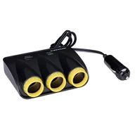 Pozostałe akcesoria do telefonów - Dunlop - Ładowarka samochodowa USB-A + USB-C 20W PD / 3x rozdzielacz gniazda zapalniczki 12/24V (czarny) - miniaturka - grafika 1