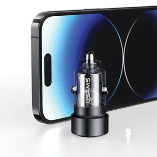 USAMS Ład. sam. C39 USB+USB-C 60W Fast Charge czarny/black CC208CC01 (US-CC208) - Ładowarki samochodowe - miniaturka - grafika 10