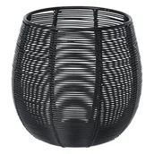 Lampiony i znicze - Metalowy druciany lampion czarny 12 cm - miniaturka - grafika 1