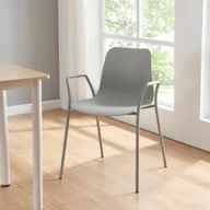 Krzesła - Krzesło do jadalni "Kankaanpää" metalowe plastikowe 80 x 57,5 x 52 cm jasnoszare - miniaturka - grafika 1