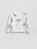 Bluzy dla dziewczynek - Reserved - Wzorzysta bluza - złamana biel - miniaturka - grafika 1