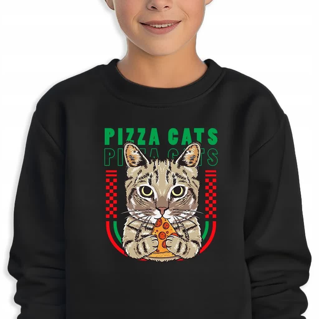 Bluza Dziecięca Czarna Pizza Cats Wysoka Jakość Mix Wzorów -116 Cm (5-6)