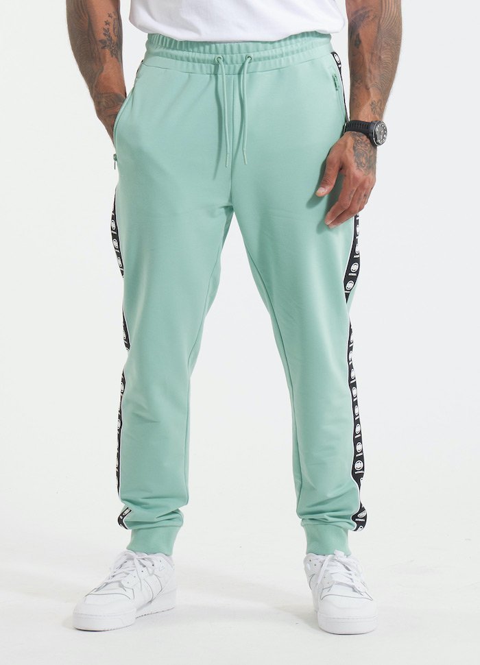 Spodnie sportowe PIT BULL Tricot Terry TAPE NUGGET miętowe (light mint)-M