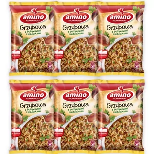 Amino Zupa błyskawiczna grzybowa z borowikami i maślakami 57 g x 6 sztuk - Dania dla dzieci - miniaturka - grafika 1