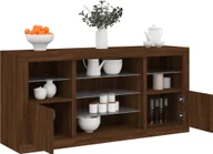 Szafki RTV - vidaXL Szafka z oświetleniem LED, brązowy dąb, 142,5x37x67 cm - miniaturka - grafika 1