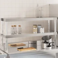 Wózki na żywność - Półka na stół roboczy, 2-poziomowa, 110x30x65 cm, stal Lumarko! - miniaturka - grafika 1
