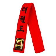 Kimona, stroje i obuwie - Pas z Haftem Taekwondo Czerwony 200 - miniaturka - grafika 1