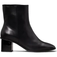 Botki damskie - Calvin Klein Skórzane botki na słupku - miniaturka - grafika 1