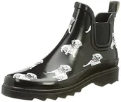 Kalosze damskie - Beck Damskie kalosze 915 Möpse, czarny - czarny - 36 EU - miniaturka - grafika 1