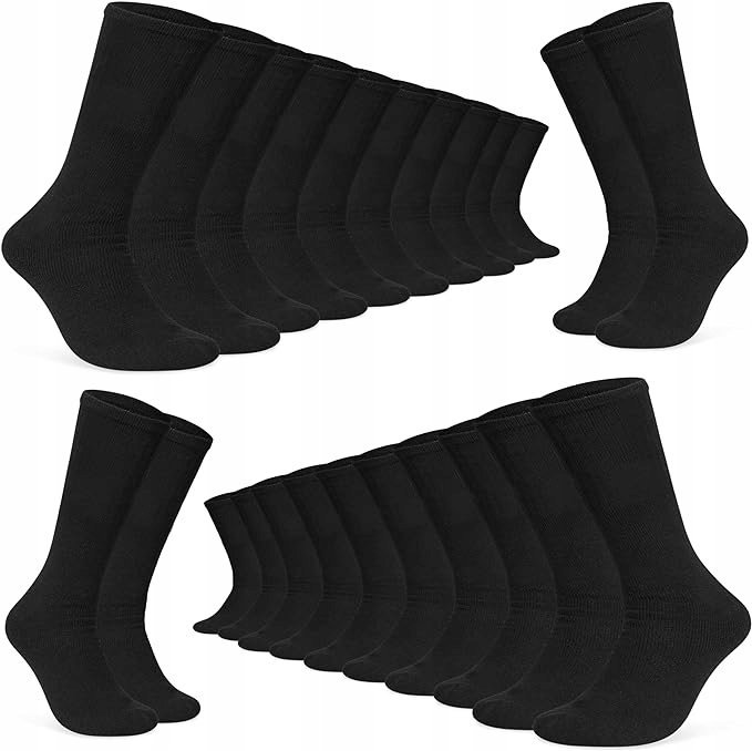 SKARPETKI 12x CZARNE SKARPETY MĘSKIE MIĘKKIE ODDYCHAJĄCE SPORTOWE 40 - 45