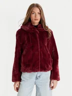 Płaszcze damskie - Guess Futro W0BL0N WDCH0 Bordowy Regular Fit - miniaturka - grafika 1