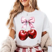 Koszulki i topy damskie - Koszulka z wiśniami - miniaturka - grafika 1