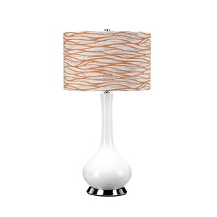 Lampa stołowa ceramiczna pomarańczowa biała 69 cm Milo E27 60W Elstead - Lampy stojące - miniaturka - grafika 1