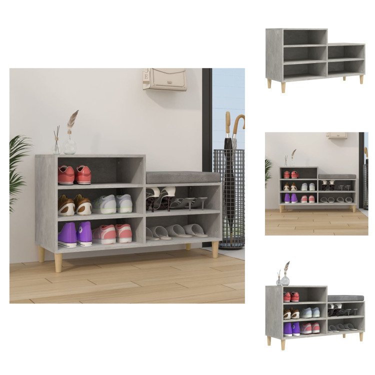 vidaXL Stojak na buty betonowy szary 102x36x60 cm materiał drewnopochodny - Stojaki i szafki na buty