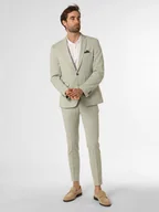 Garnitury - Finshley & Harding London Męski garnitur Mężczyźni Slim Fit zielony wypukły wzór tkaniny, 44 - miniaturka - grafika 1