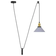 Lampy ogrodowe - vidaXL Lampa wisząca z regulacją wysokości E27 połysk szary - miniaturka - grafika 1
