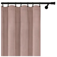 Zasłony - Voppi Zasłona beżowa welurowa do salonu i sypialni 140 x 230 cm zasłona okienna z taśmą marszczącą - miniaturka - grafika 1
