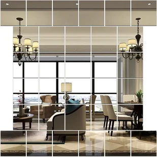 TEMU [2D Flat] 32 Sztuk 5.9x5.9" Elastyczne Akrylowe Płytki Łazienkowe - Dekoracja Ścienne Tematyczna Kosmiczna Do Salonu, Do Użytku Wewnątrz I Na - Inne - miniaturka - grafika 1