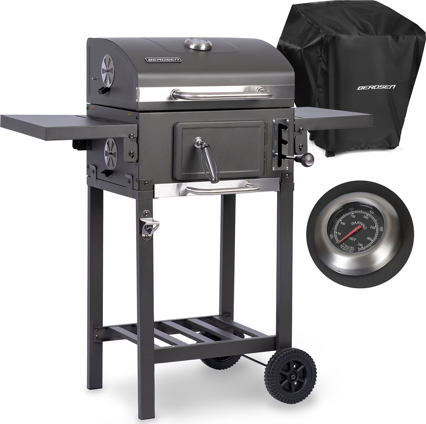 Berdsen Grill węglowy z pokrowcem BD-892 czarny