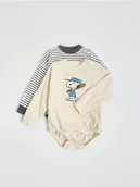 Body dla niemowląt - Reserved - Body Snoopy 2 pack - złamana biel - miniaturka - grafika 1