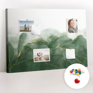 Organizer, Tablica korkowa 100x70 cm + Kolorowe Pinezki - Abstrakcja liście - Tablice i flipcharty - miniaturka - grafika 1