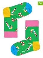 Skarpetki damskie - Happy Socks Skarpety (2 pary) w kolorze zielonym ze wzorem - miniaturka - grafika 1