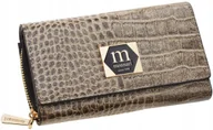 Portfele - Monnari Portfel Damski Lakier Skórzany Elegancki Duży Pojemny Wzór Łuski - miniaturka - grafika 1