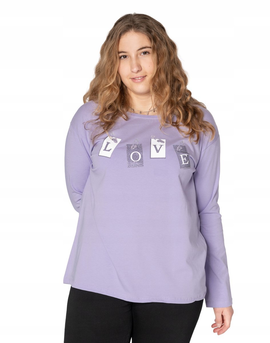 Duża Bluzka Damska Koszulka Długi Rękaw 111-04 3XL