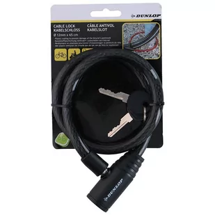 Dunlop - Zapięcie do roweru spiralne na klucz 65 cm (czarny) - Zabezpieczenia do roweru - miniaturka - grafika 1