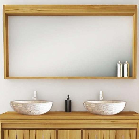 Lustro Septimia z półką z litego drewna tekowego 140 cm + 120,- Euro