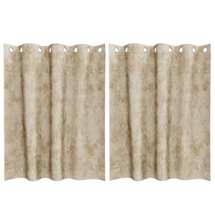 vidaXL Zasłony z aksamitu 2 sztuki z oczkami Kremowy 140x140 cm - Zasłony - miniaturka - grafika 1