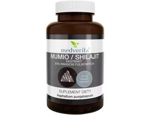 Medverita, Suplement diety, Mumio / Shilajit Ekstrakt 20% Kwasów Fulwowych, 60 kapsułek - Witaminy i minerały - miniaturka - grafika 1