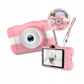 Aparaty Cyfrowe - Aparat cyfrowy dla dzieci kamera gry zabawa X600 różowy - miniaturka - grafika 1