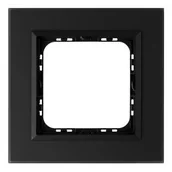 Klawisze i ramki - Ospel Ramka pojedyncza SONATA szronione szkło 4mm - czarny/czarny - miniaturka - grafika 1