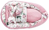 Kokony niemowlęce - Duży zestaw kokon Peonie / Minky brudny róż - miniaturka - grafika 1