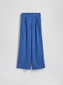 Spodnie damskie - Reserved - Szerokie spodnie z lyocellu - niebieski - miniaturka - grafika 1