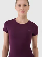 Koszulki i topy damskie - 4F Koszulka damska treningowa szybkoschnąca 4FRSS25TFTSF1235-50S Fioletowy Roz. L - miniaturka - grafika 1