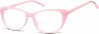 Okulary korekcyjne, oprawki, szkła - Sunoptic Okulary oprawki korekcyjne Kocie Oczy zerówki CP129B różowe - grafika 1