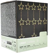 Oświetlenie świąteczne - LAMPKI CHOINKOWE KURTYNA ŚWIETLNA 120x120 CM 235LED CIEPŁY BIAŁY GWIAZDKI - miniaturka - grafika 1